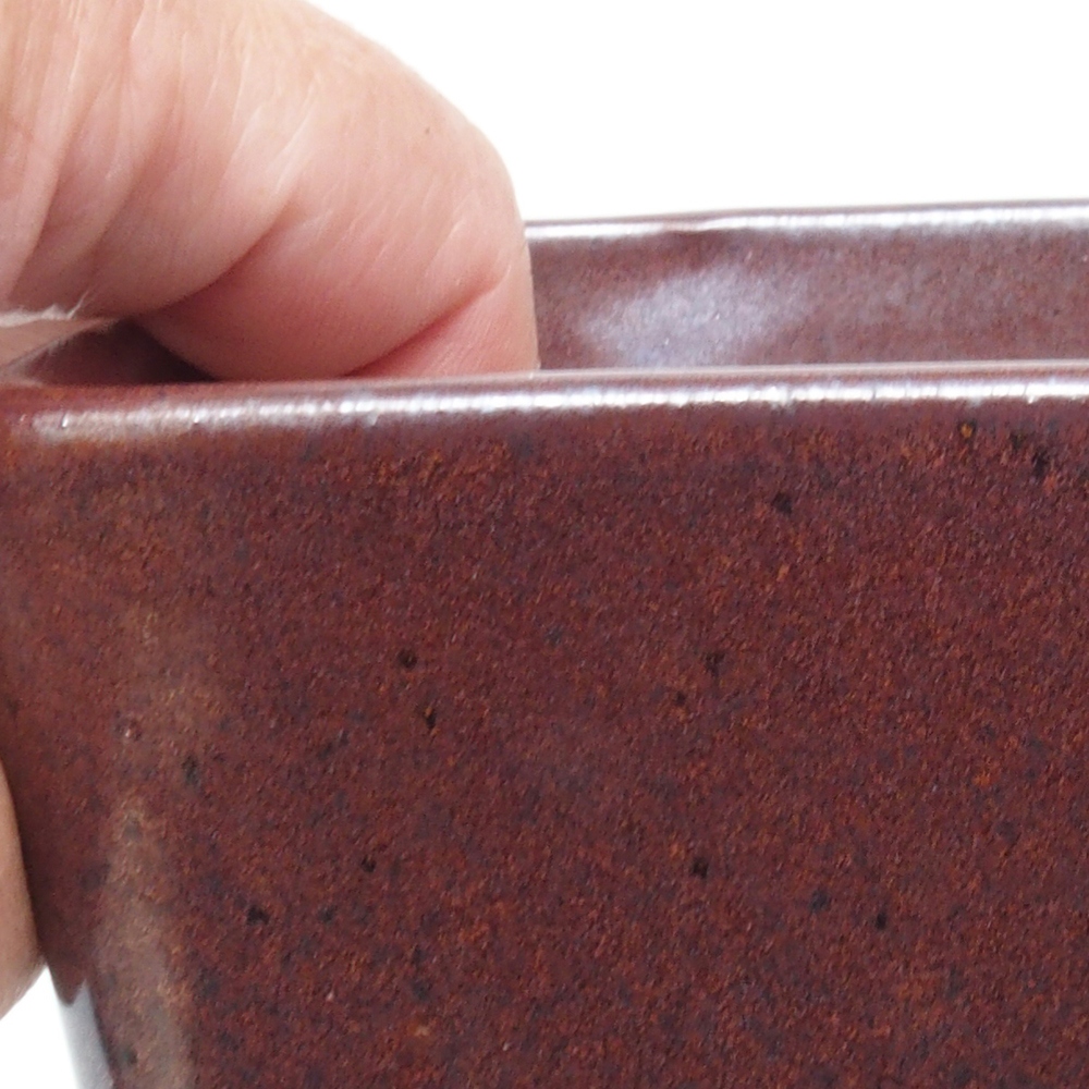 kerámia bonsai tál 10,5 x 10,5 x 11,5 cm, barna