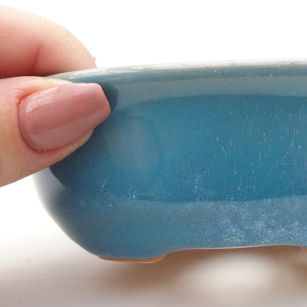 kerámia bonsai tál 11 x 8,5 x 4 cm, kék színben