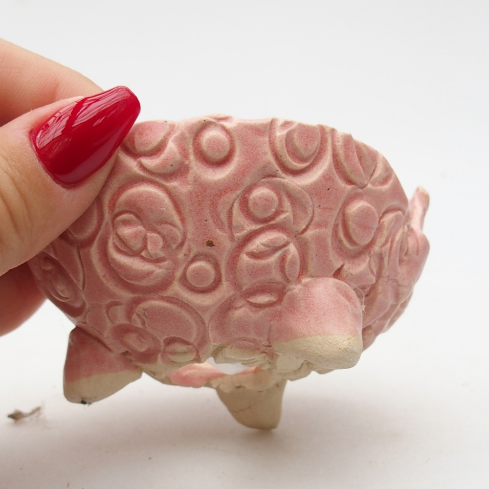 Kerámia kagyló 8,5 x 8 x 5 cm , rózsaszín színben