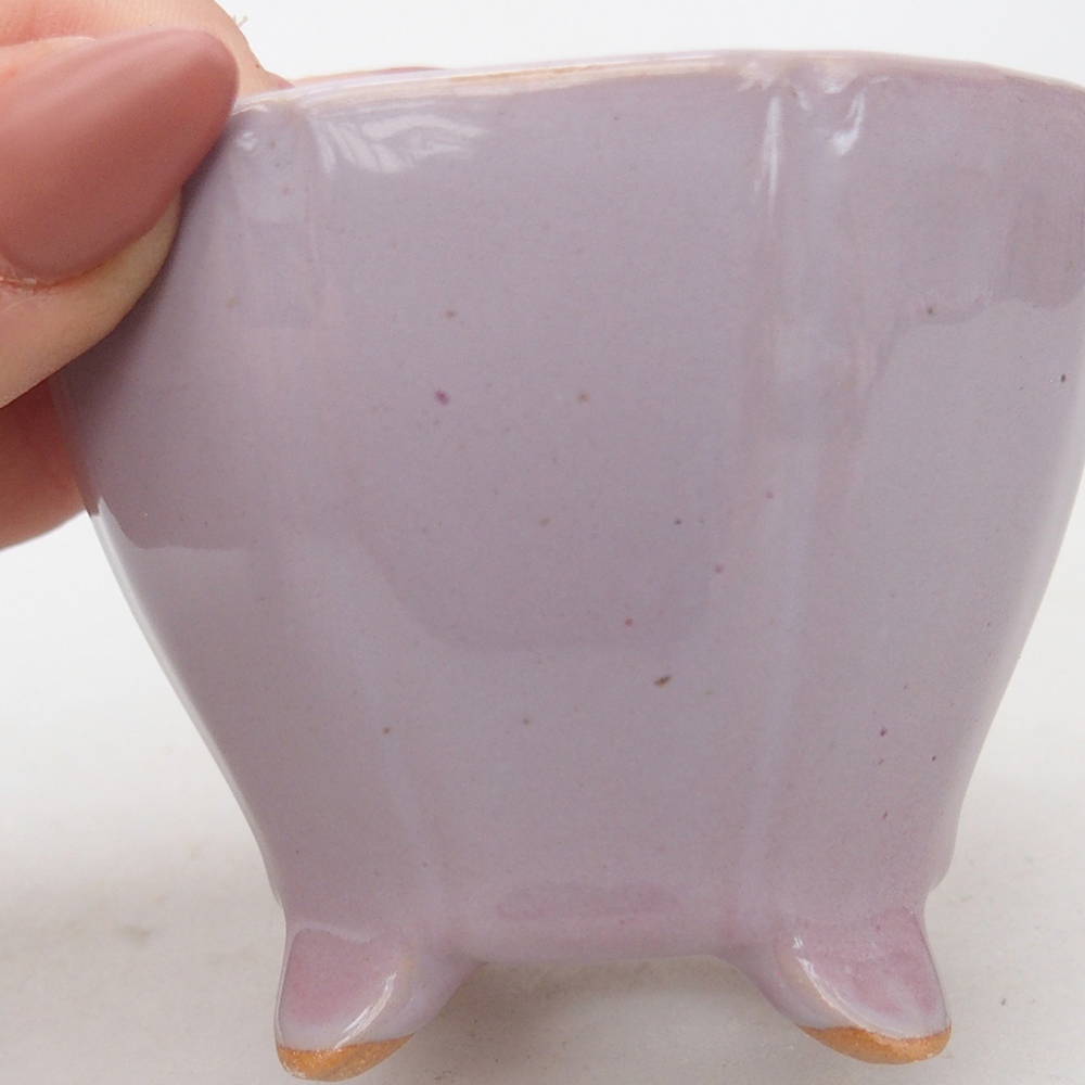 kerámia bonsai tál 7,5 x 7,5 x 6 cm, rózsaszínű