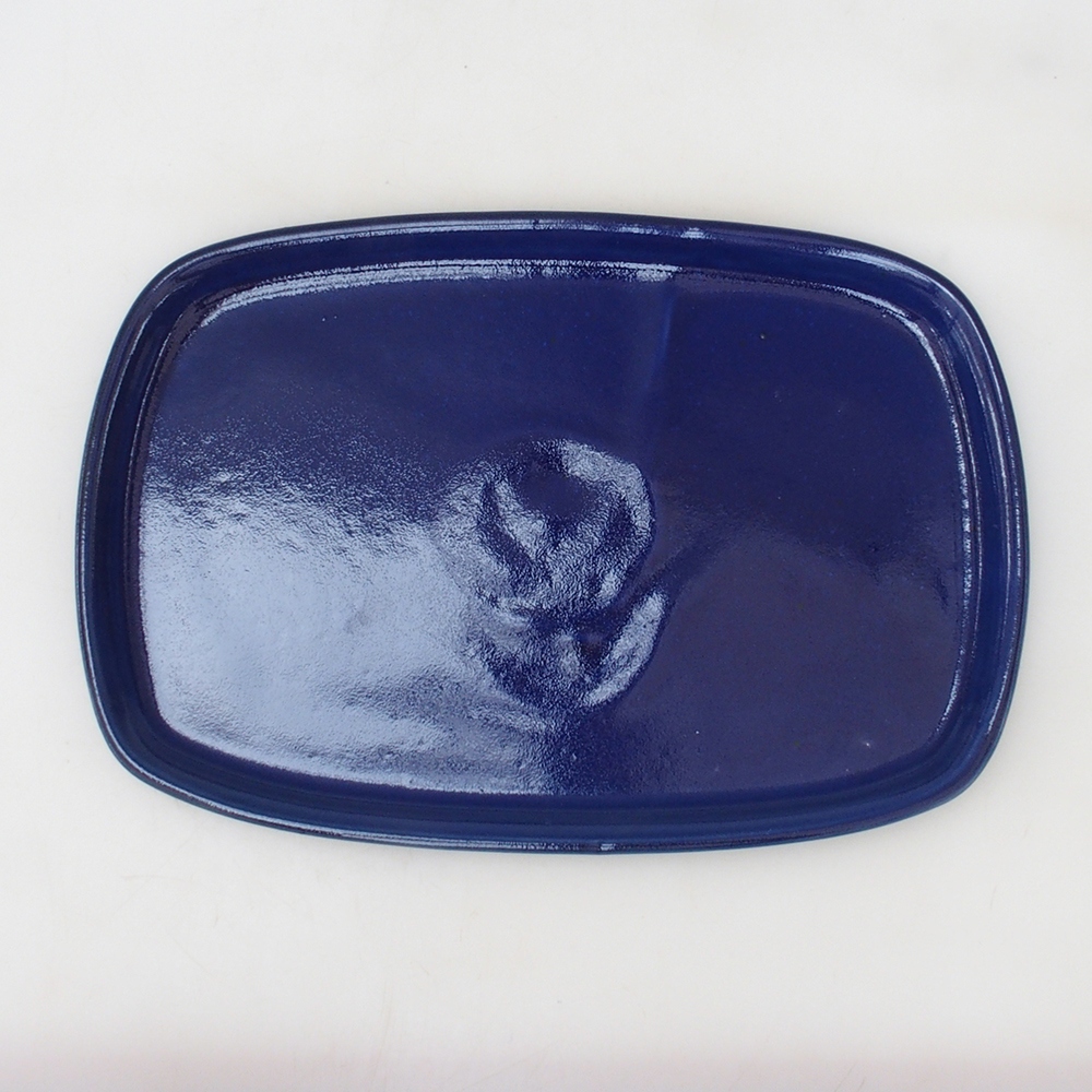 Kerámia csészealj H09 - 28,5 x 19,5 x 1,5 cm - kék