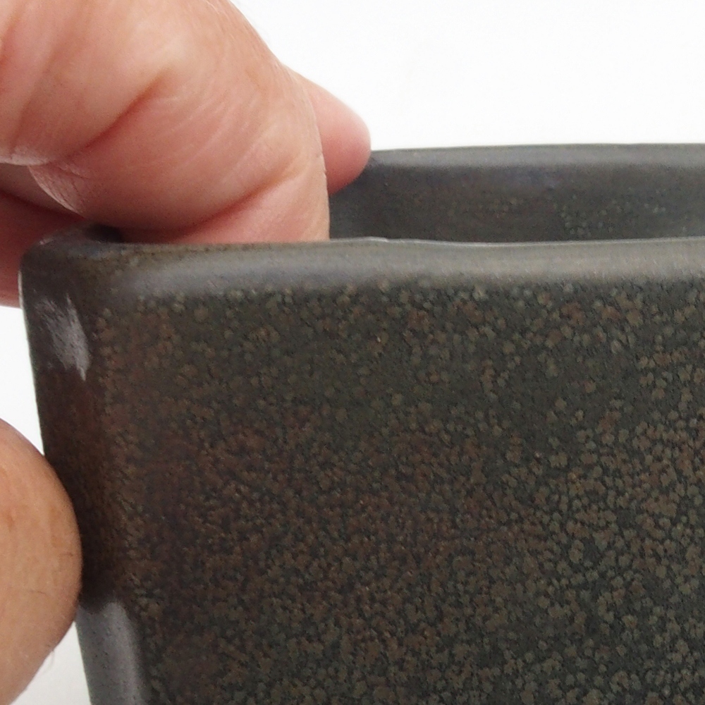 kerámia bonsai tál 9,5 x 9,5 x 7 cm, szürke