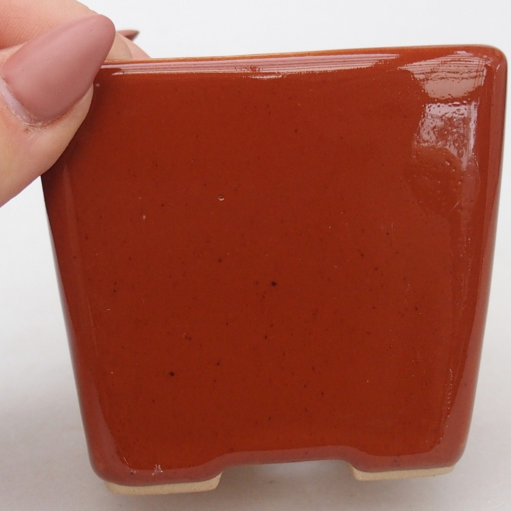 kerámia bonsai tál 7,5 x 7,5 x 7 cm, barna