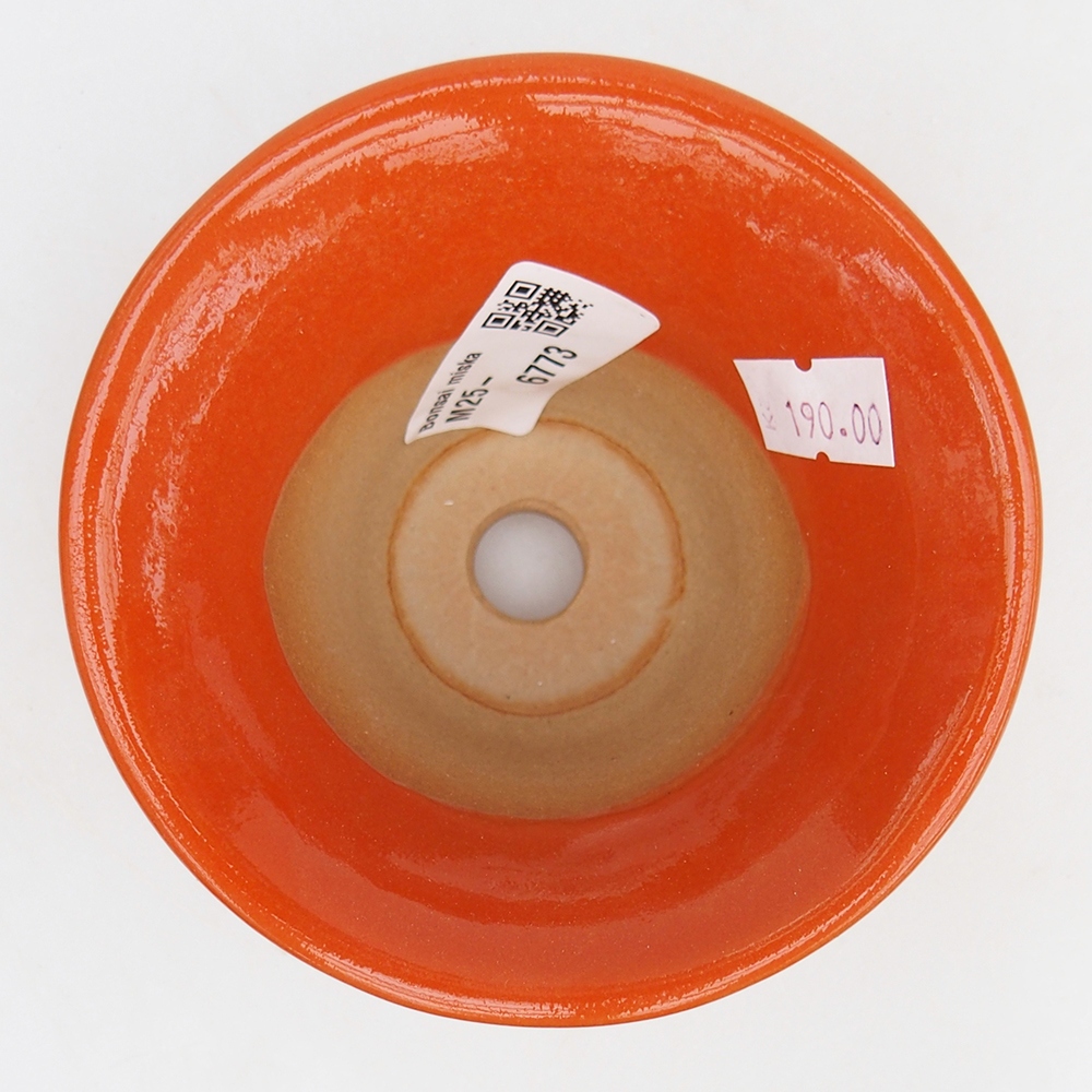 kerámia bonsai tál 10,5 x 10,5 x 7 cm, narancssárga