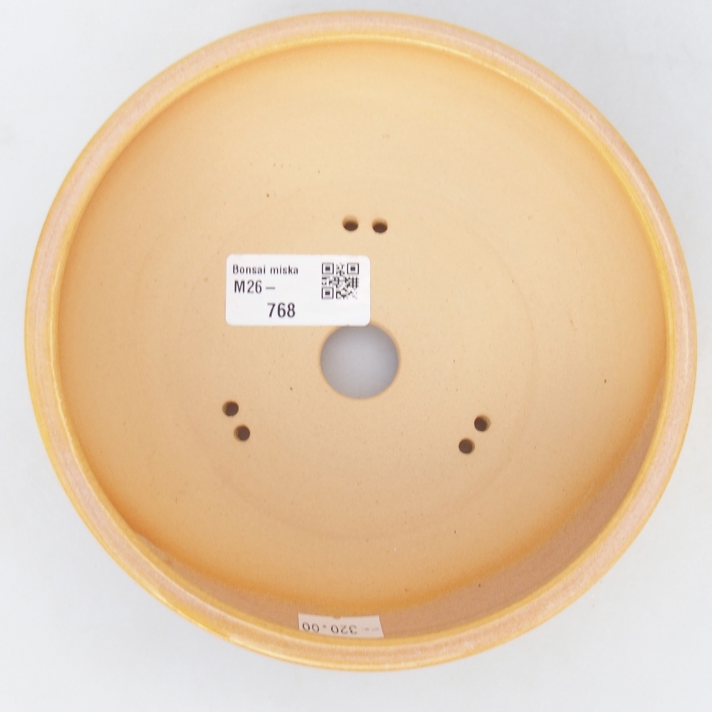 kerámia bonsai tál 16 x 16 x 6 cm, barna-sárga színben