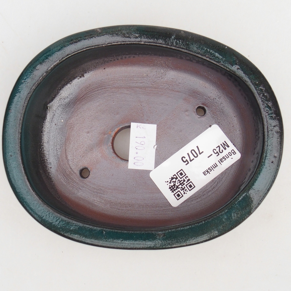 kerámia bonsai tál 12 x 9,5 x 3,5 cm, zöld