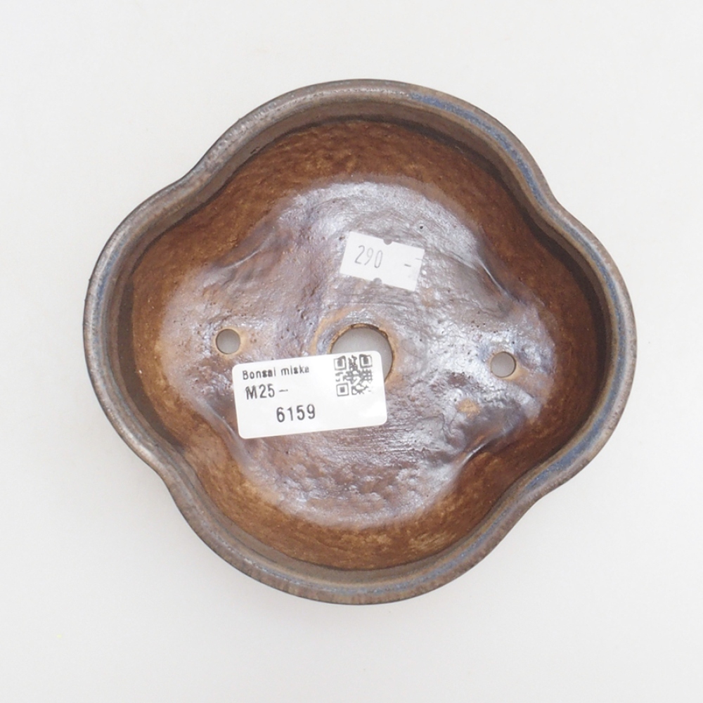 kerámia bonsai tál 10 x 8,5 x 4 cm, barna