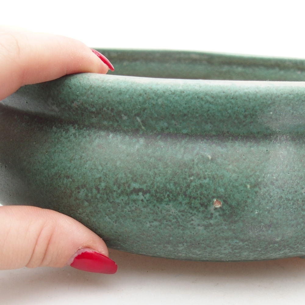 kerámia bonsai tál 24 x 24 x 8 cm, zöld