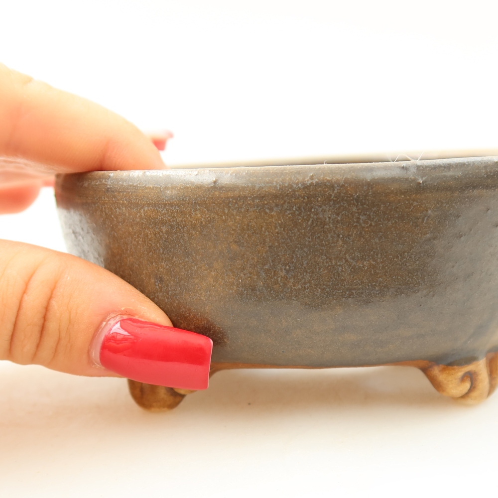 kerámia bonsai tál 10,5 x 10,5 x 4 cm, barna