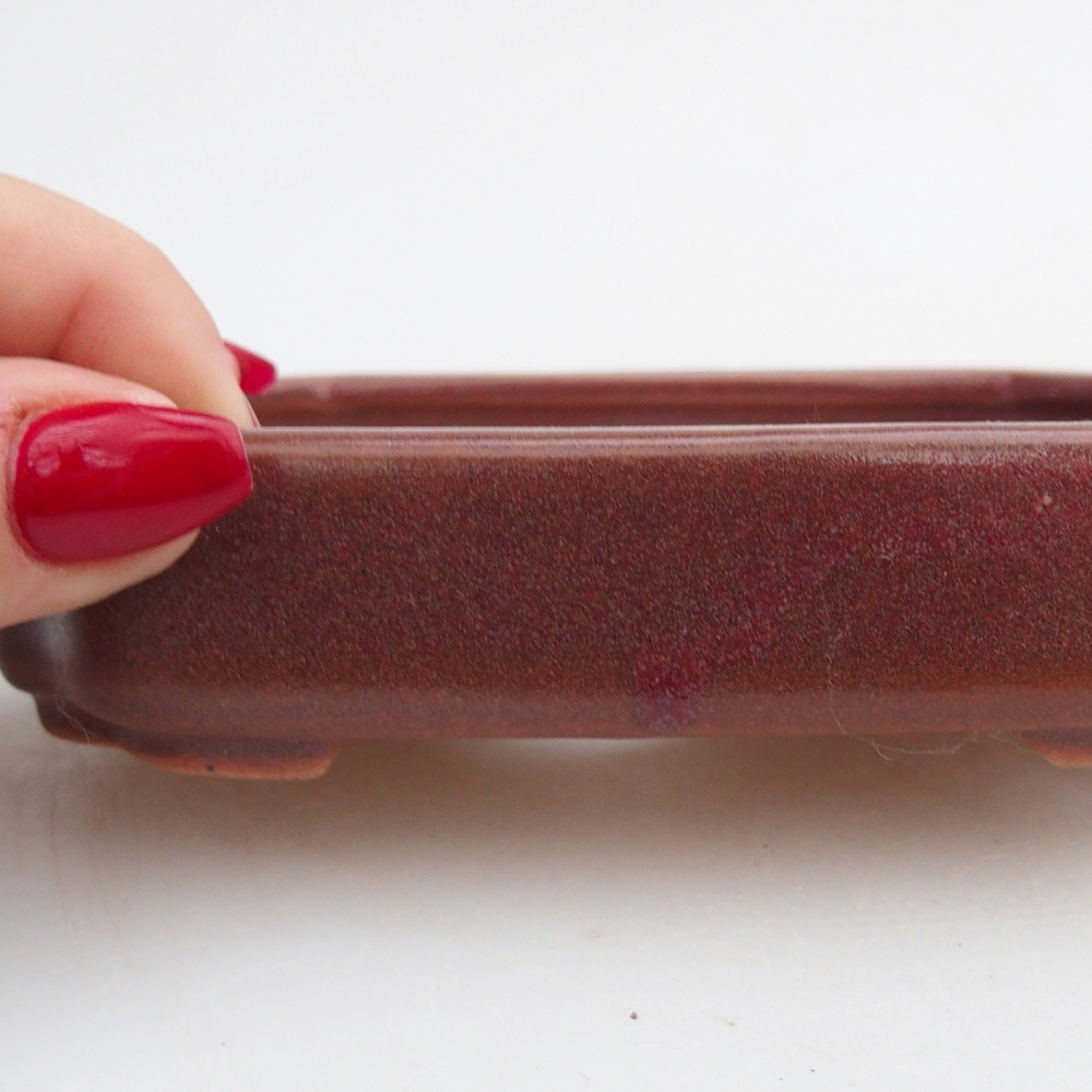 kerámia bonsai tál 13 x 9 x 3 cm, barna