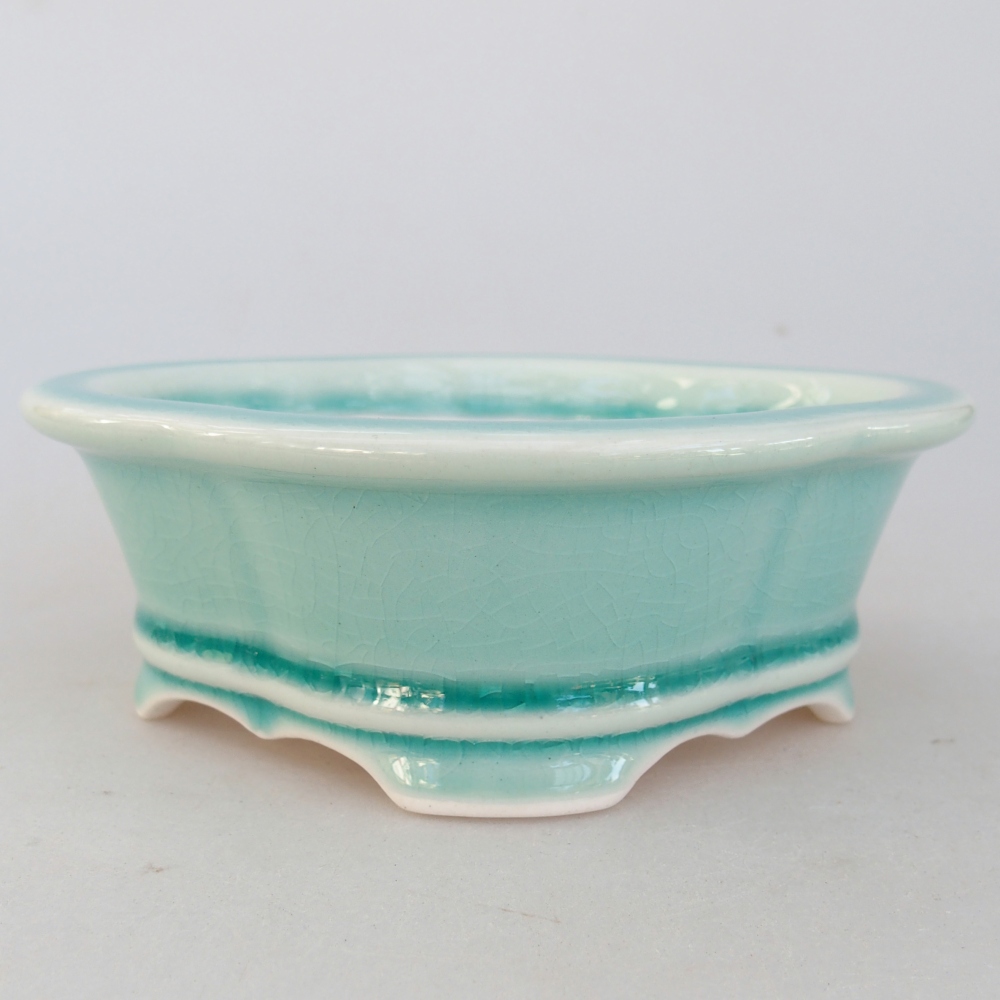 kerámia bonsai tál 13 x 12 x 5 cm, zöld