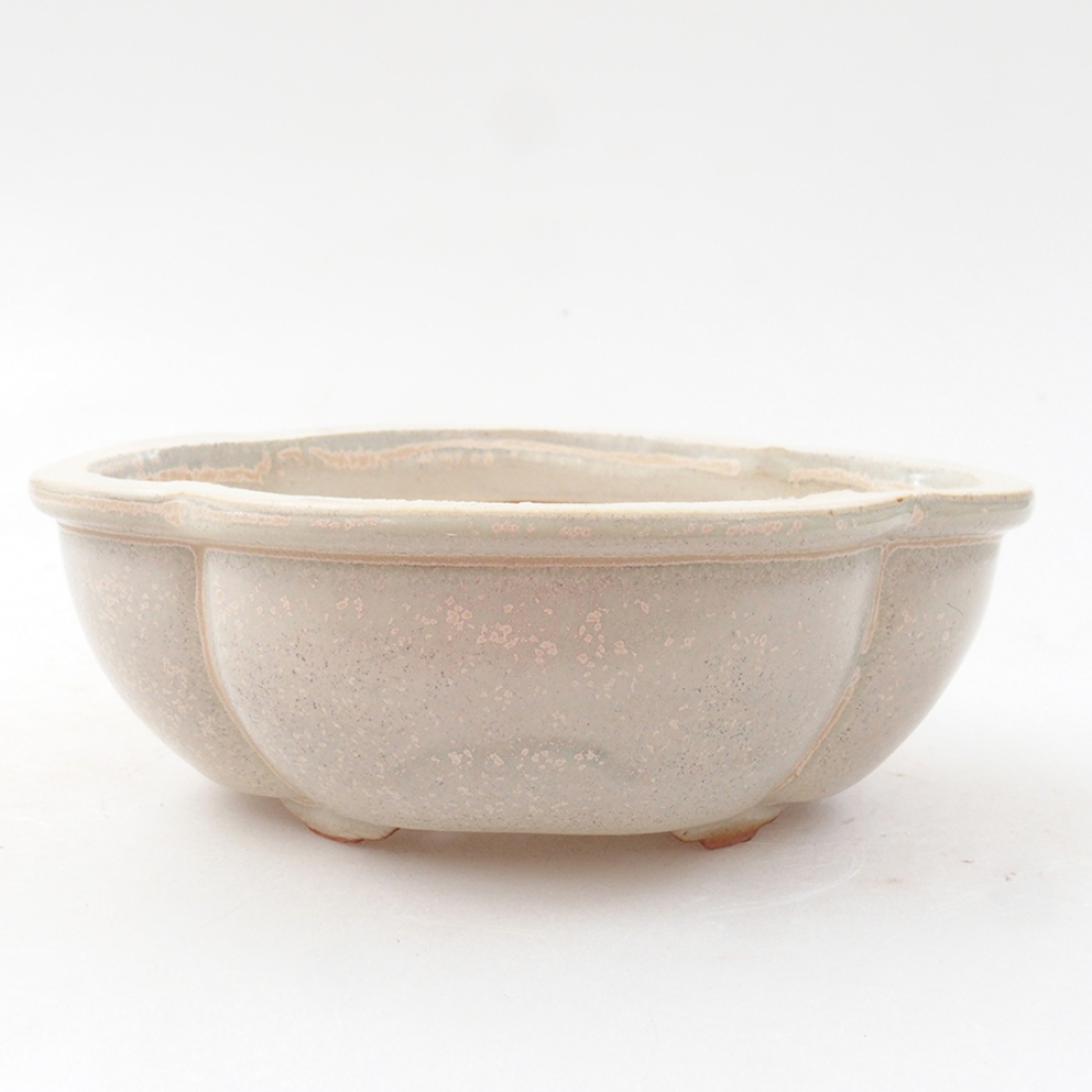 kerámia bonsai tál 12,5 x 10 x 4,5 cm, bézs színben