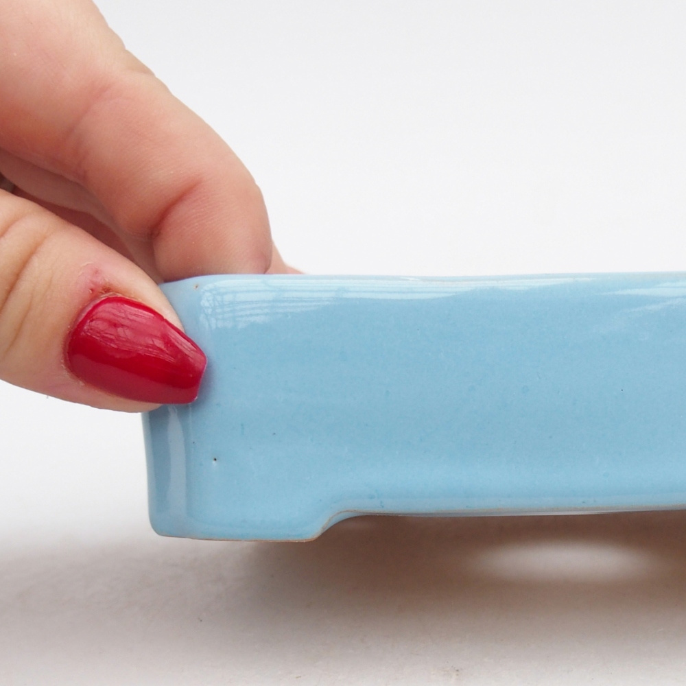 kerámia bonsai tál 11 x 9 x 3 cm, kék színben