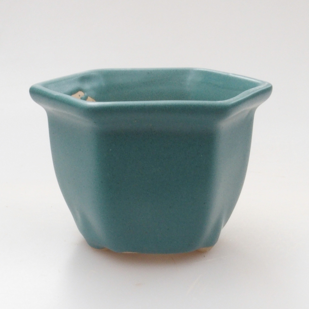 kerámia bonsai tál 6,5 x 5,5 x 4 cm, kék színben