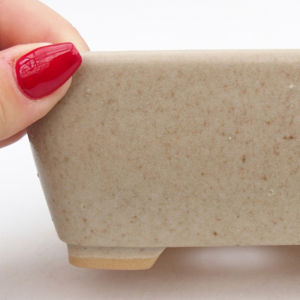 kerámia bonsai tál 13,5 x 10,5 x 6 cm, bézs színű