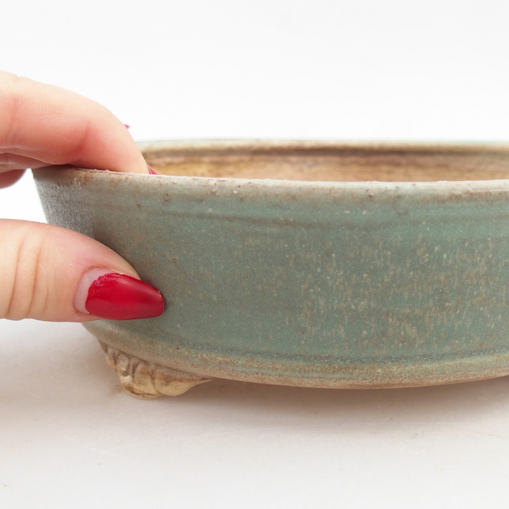 kerámia bonsai tál 18 x 18 x 5 cm, zöld