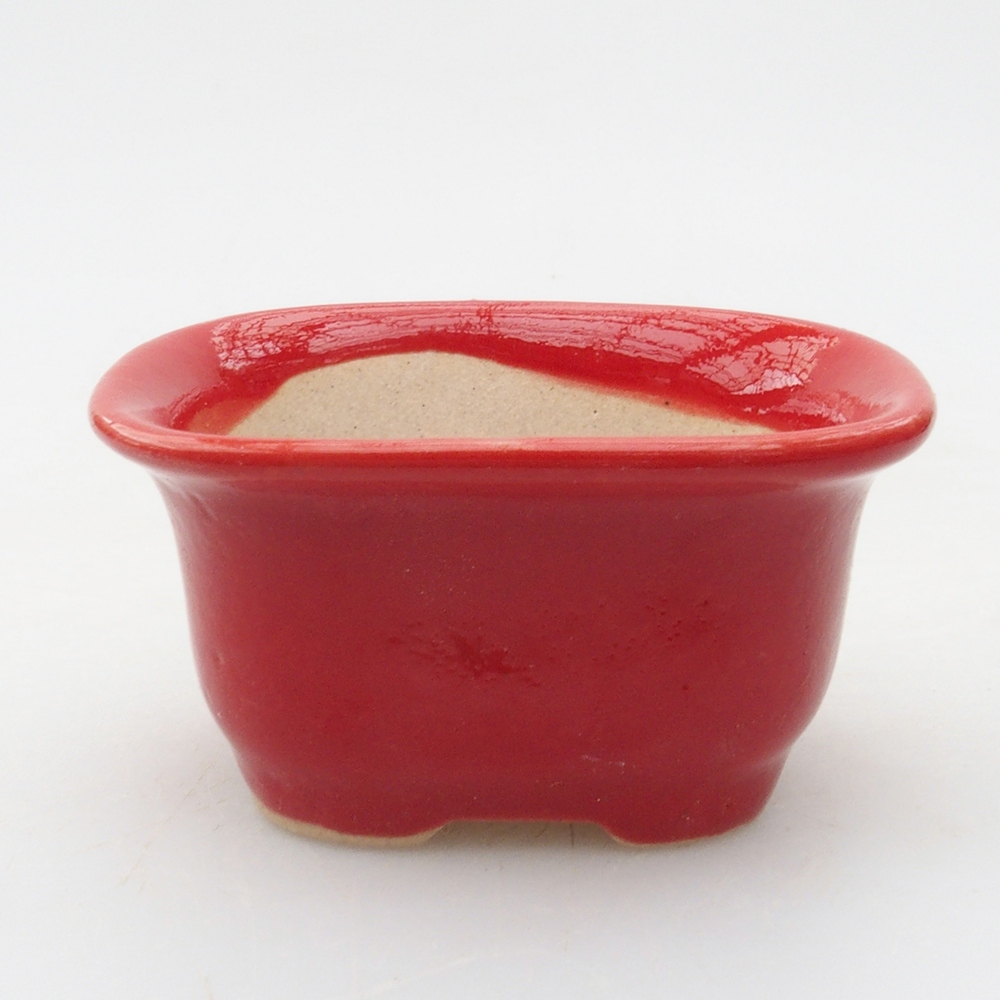 Mini bonsai tál 5,5 x 4,5 x 3 cm, piros színben
