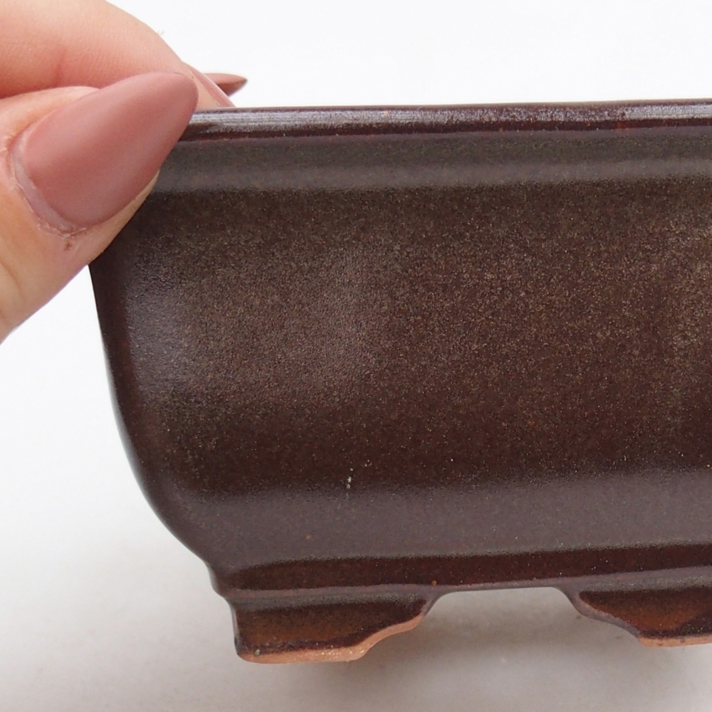 kerámia bonsai tál 10 x 10 x 6 cm, bordó