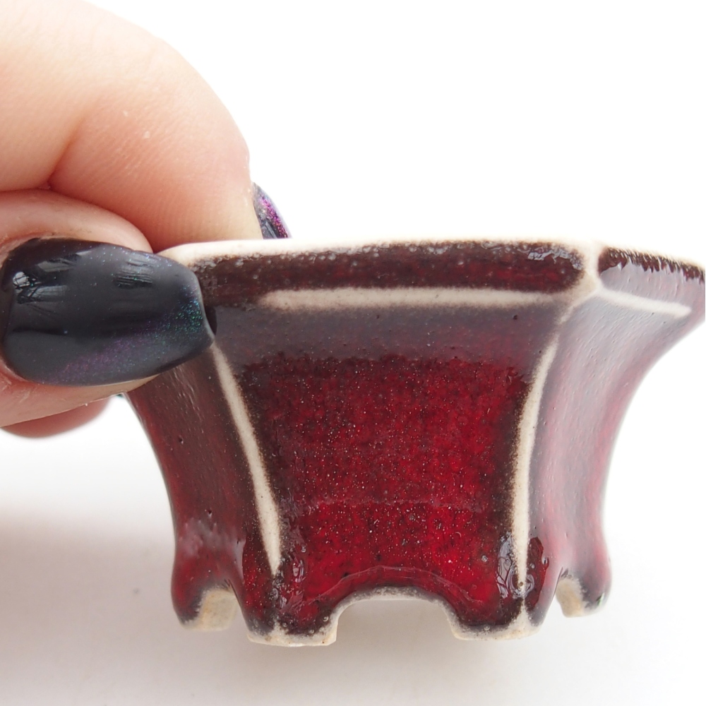 Mini bonsai tál 5,5 x 5 x 3 cm, piros színben