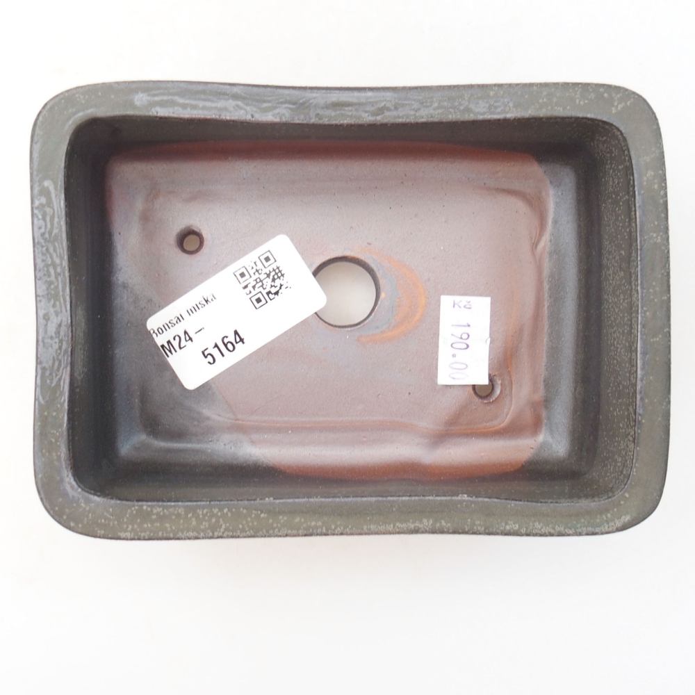 Kerámia bonsai tál 13,5 x 9,5 x 4,5 cm, szürke