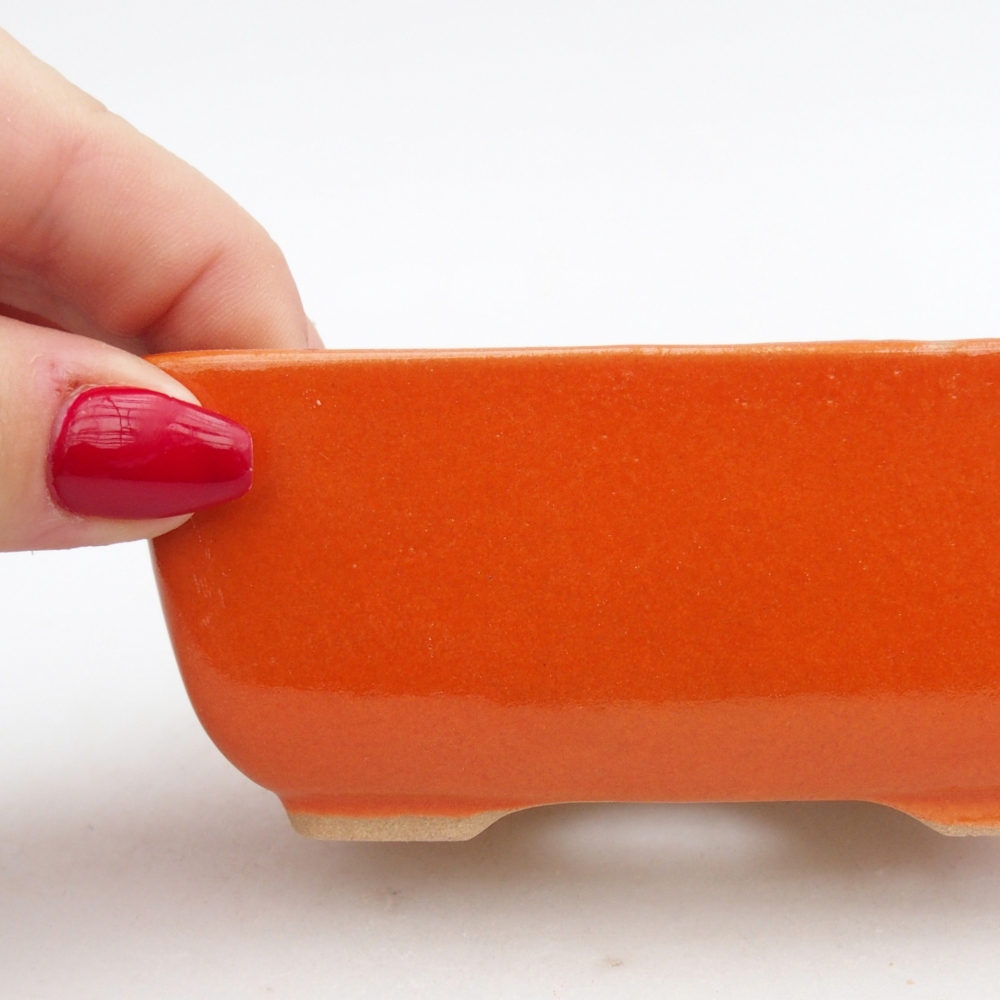 Kerámia bonsai tál 10,5 x 7,5 x 4,5 cm, narancssárga