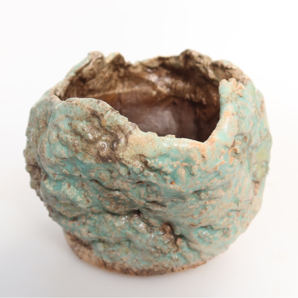 Kerámia héj  7 x 7 x 7 cm, zöld színű