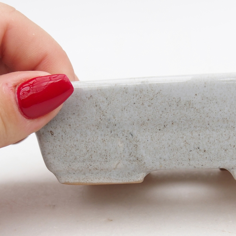 kerámia bonsai tál 10 x 7 x 3 cm, szürke