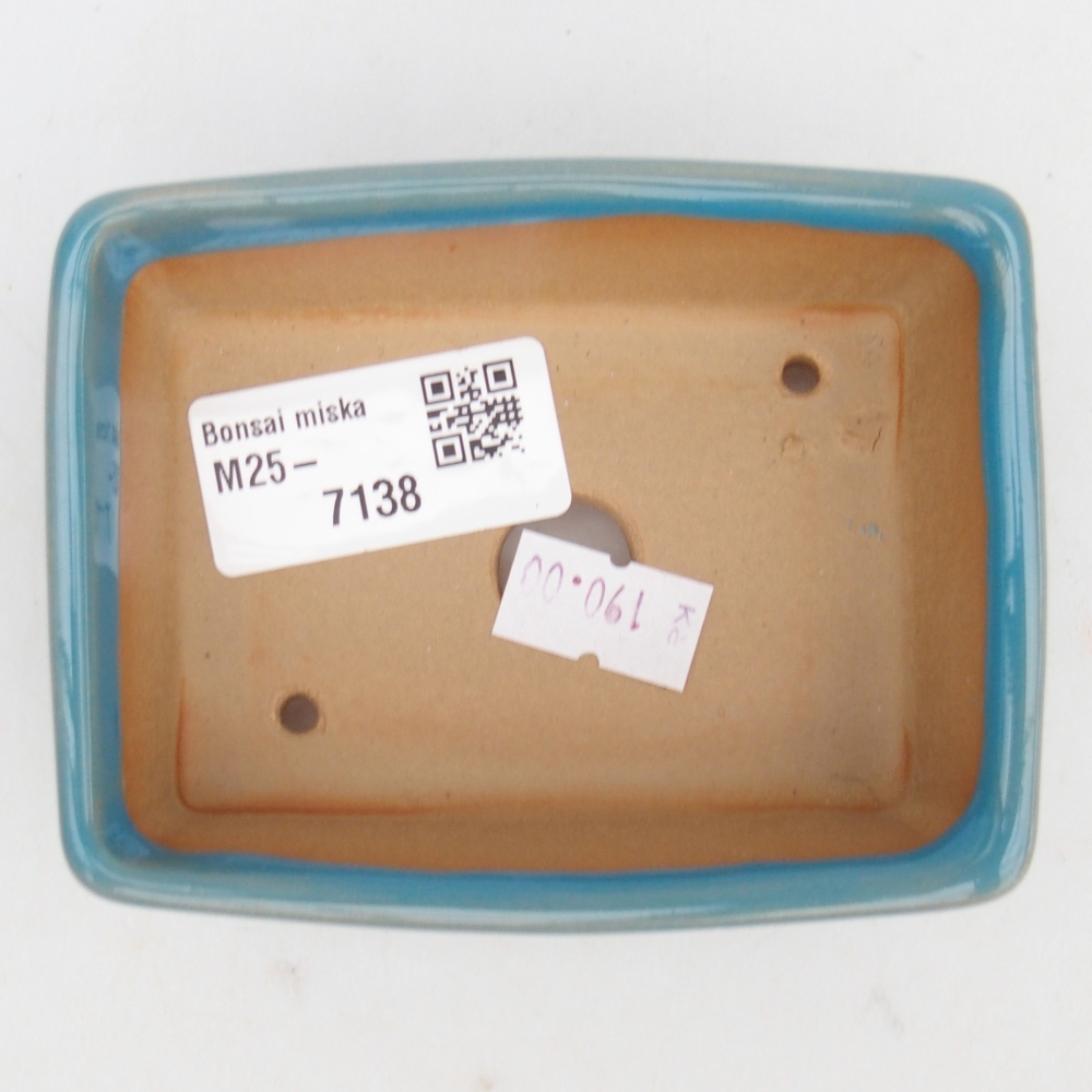 kerámia bonsai tál 9,5 x 7 x 3,5 cm, kék színben