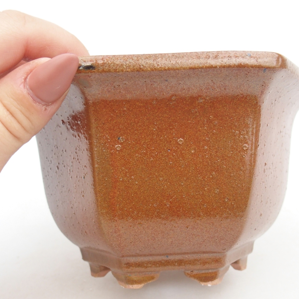 kerámia bonsai tál 13 x 11,5 x 8 cm, barna