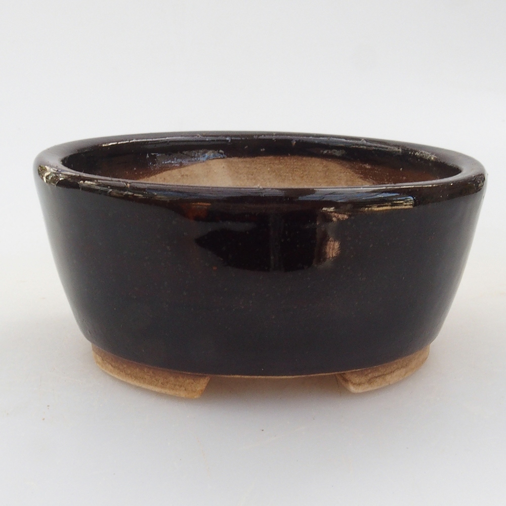 kerámia bonsai tál 10 x 8,5 x 4 cm, barna