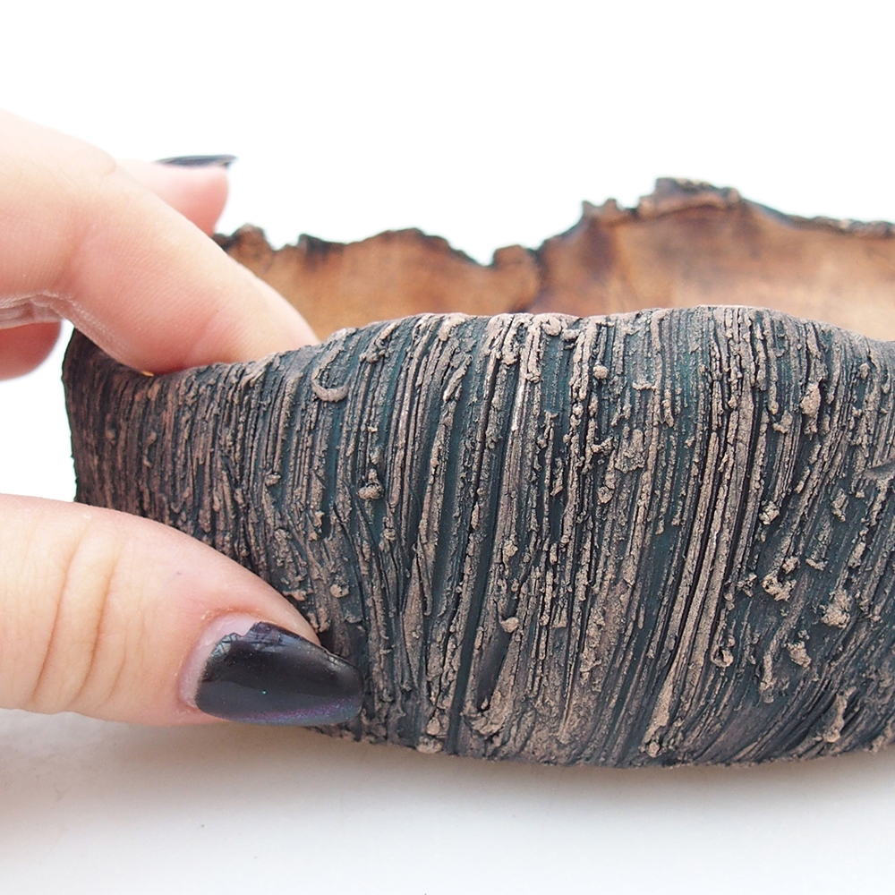 kerámia bonsai tál 13 x 13 x 6 cm, zöld