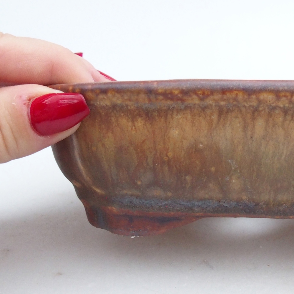 kerámia bonsai tál 16 x 12 x 5 cm, zöld