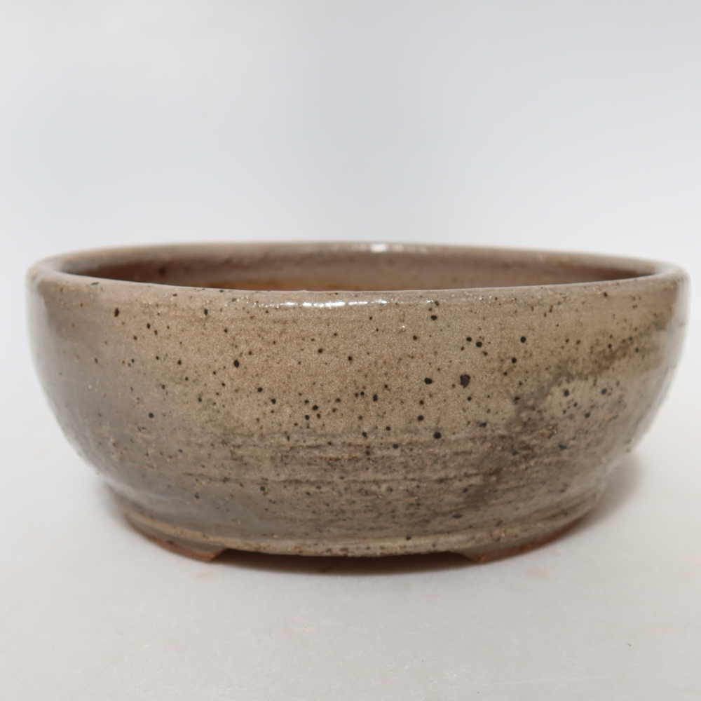 Kerámia bonsai tál, 14 x 14 x 5,5 cm, bézs színű
