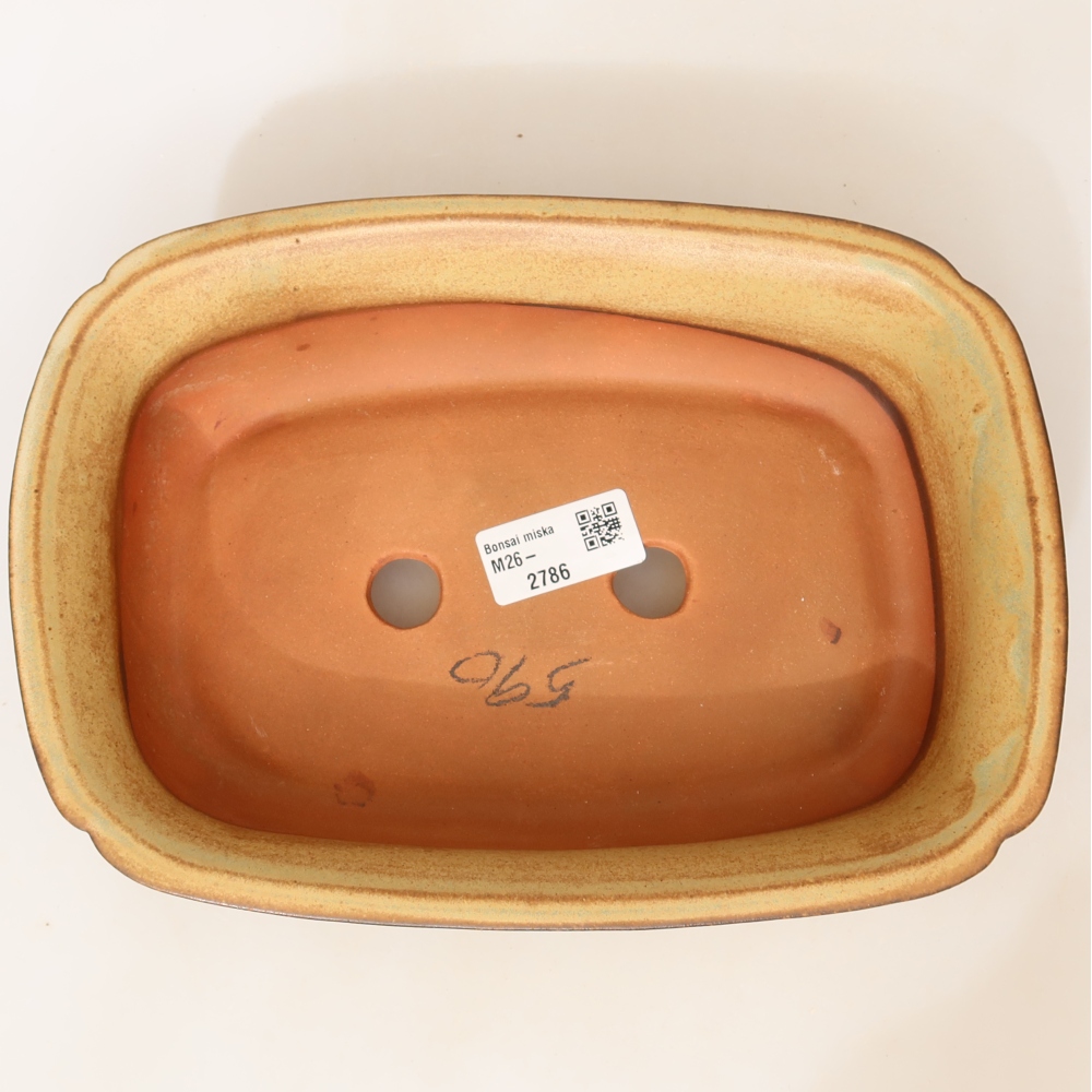 Kerámia tál  24 x 17 x 6 cm, zöld-bézs színű