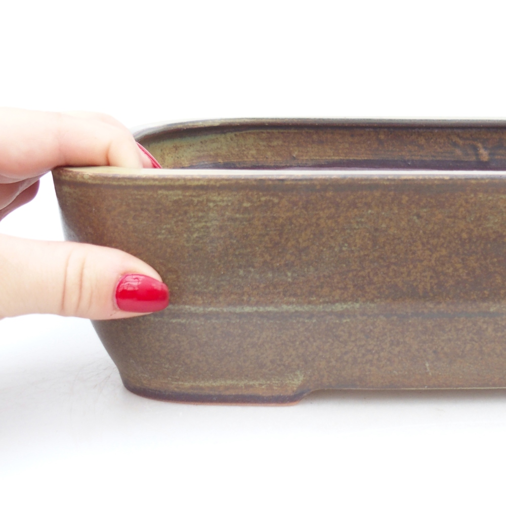 Kerámia bonsai tál 28 x 20,5 x 7,5 cm, zöld