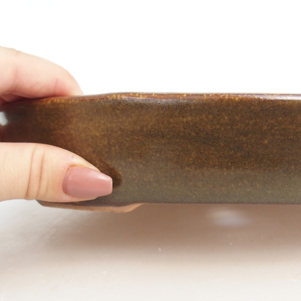 kerámia bonsai tál 22 x 17 x 4 cm, barna