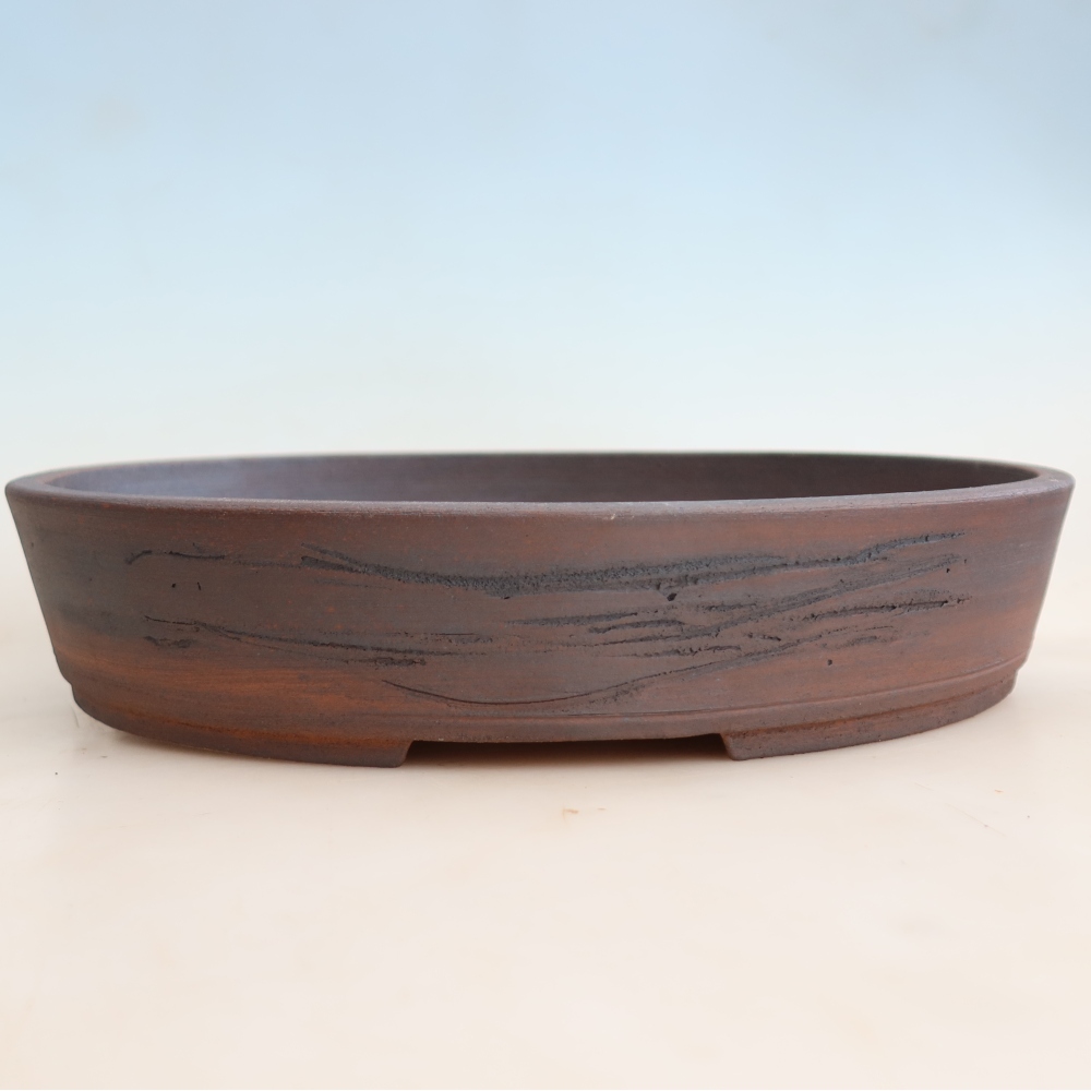 Kerámia bonsai tál, 37,5 x 30 x 7 cm, barna színű