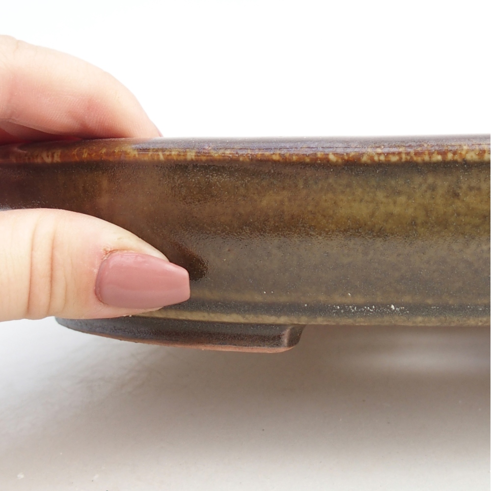 kerámia bonsai tál 24,5 x 20 x 4 cm, barna