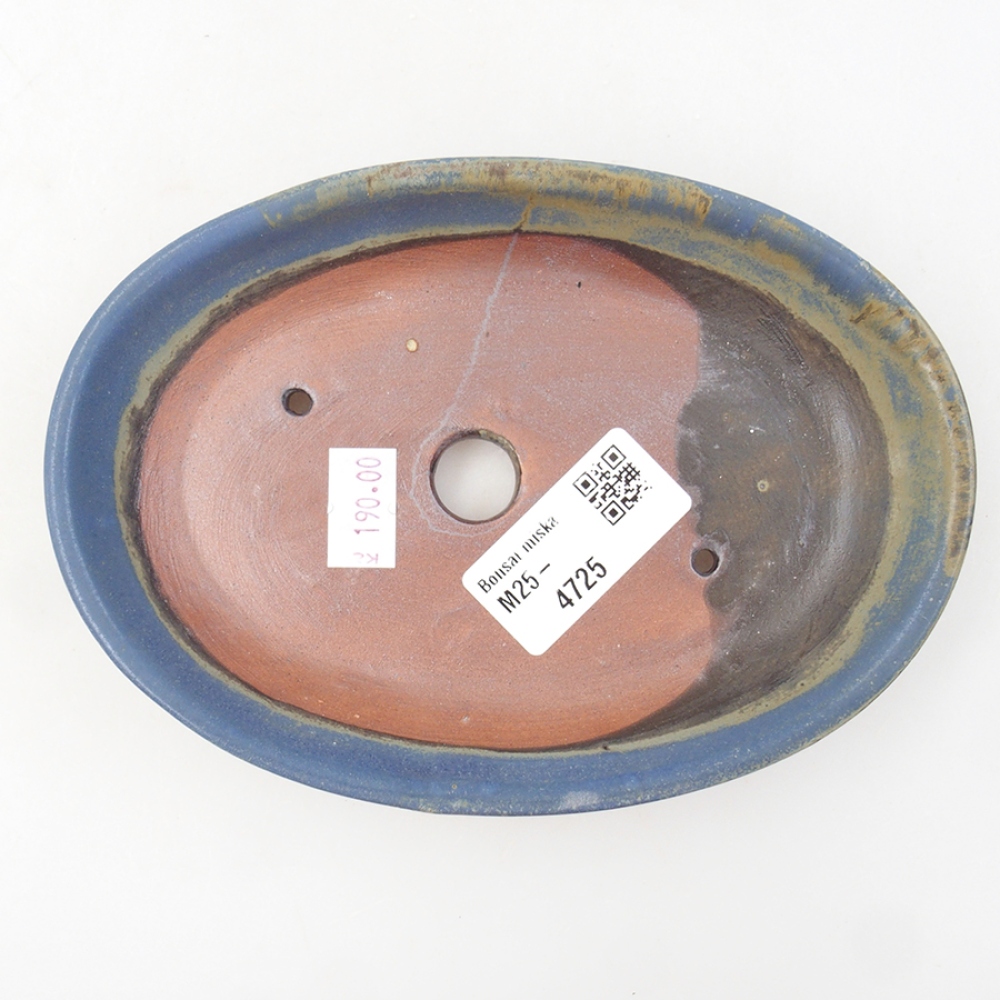 kerámia bonsai tál 15,5 x 11 x 3 cm, kék színben