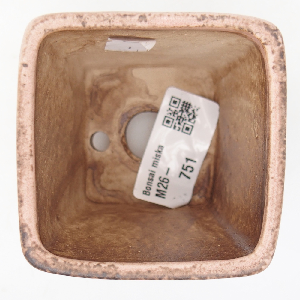 kerámia bonsai tál 6,5 x 6,5 x 7 cm, rózsaszínű