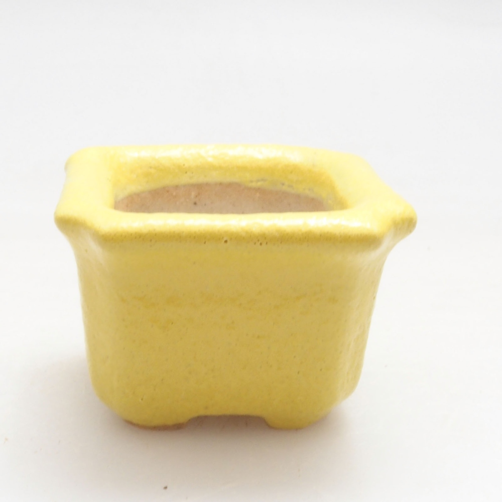 kerámia bonsai tál 3 x 3 x 2 cm, sárga