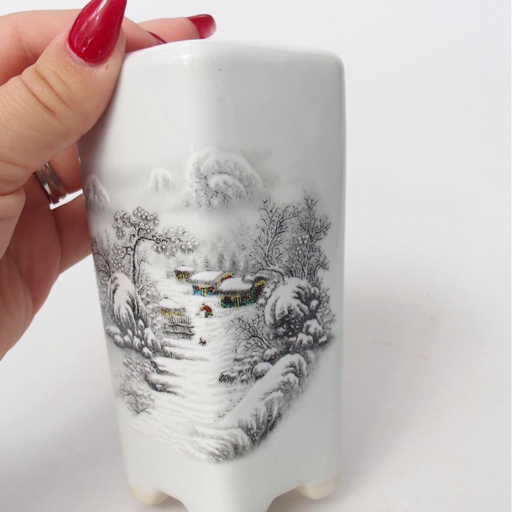 kerámia bonsai tál 5,5 x 5,5 x 12 cm, fehér színben