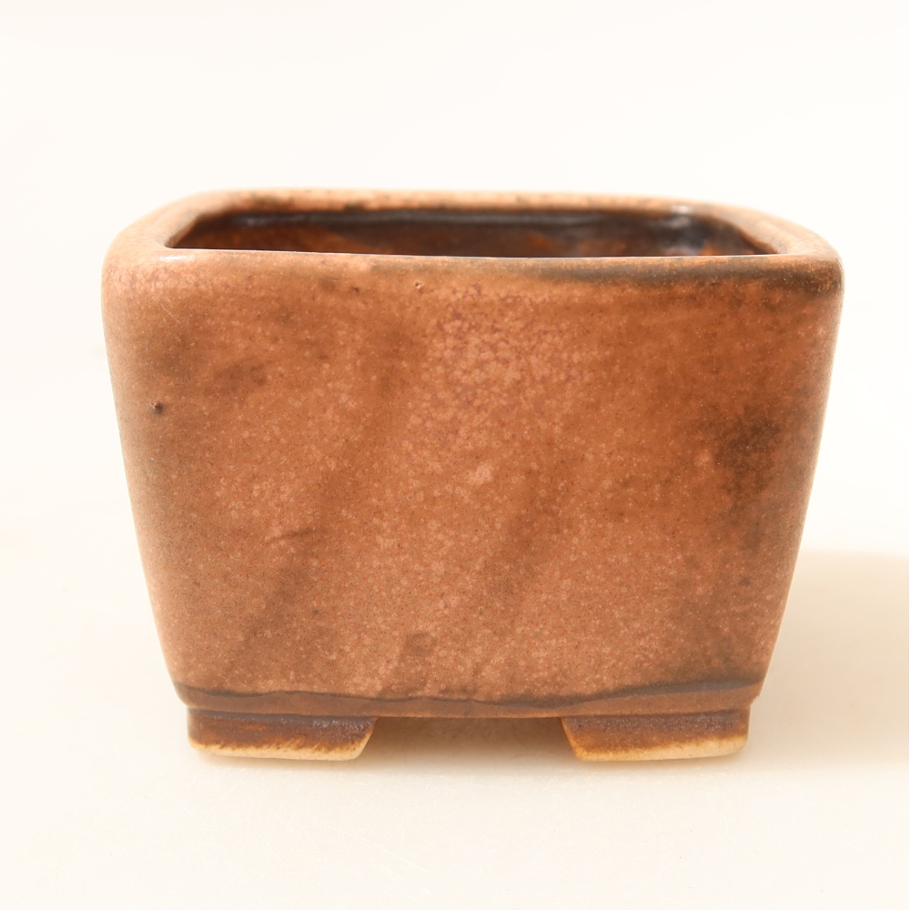 Kerámia bonsai-tál, 6,5 x 6,5 x 4,5 cm, rózsaszín