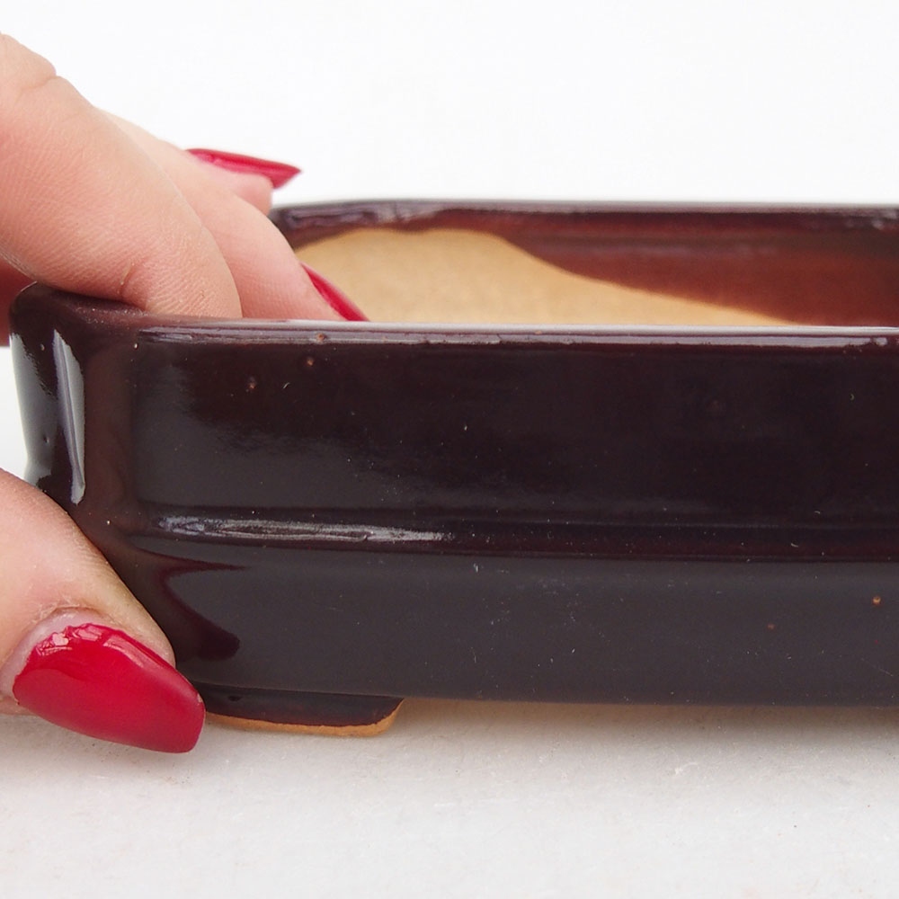 kerámia bonsai tál 12 x 10,5 x 4 cm, barna