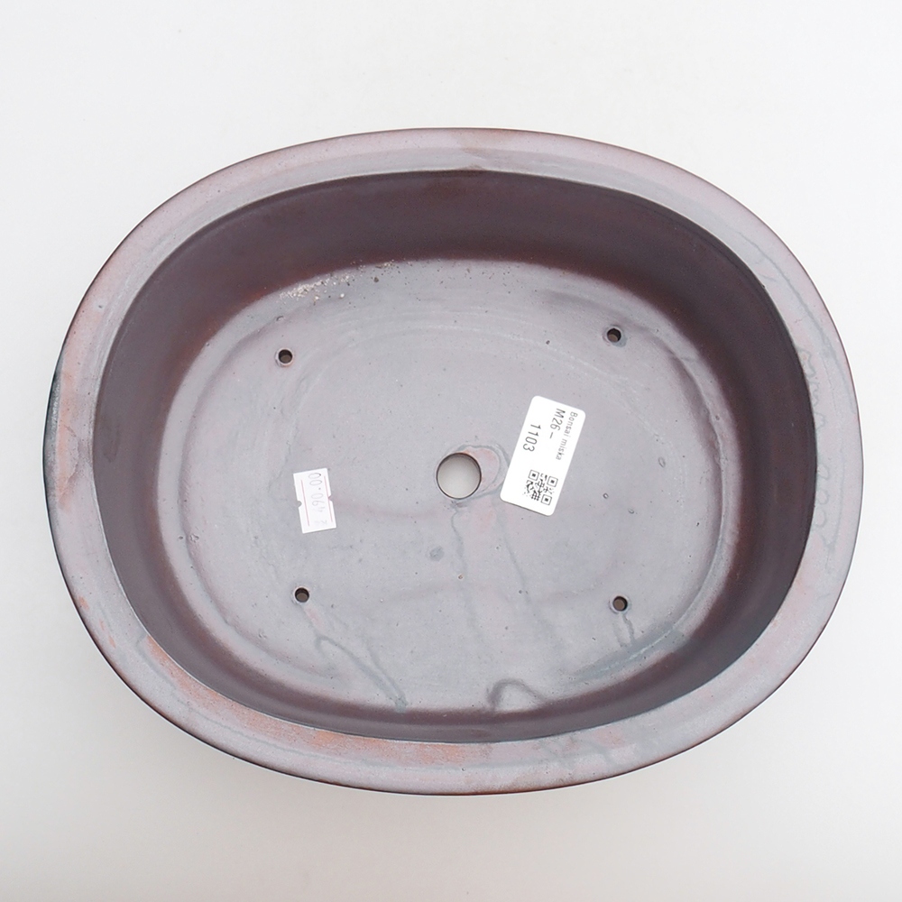 Kerámia bonsai tál 25 x 20,5 x 8 cm, fém színben