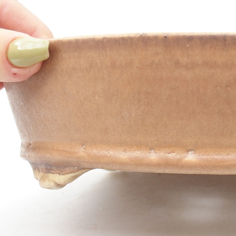 Kerámia bonsai tál 21,5 x 21,5 x 6 cm, rózsaszínű