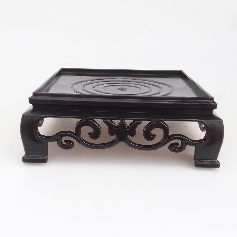 Bonsai asztal műanyag szögletes 14,5 x 14,5 x 5 cm, fekete színben