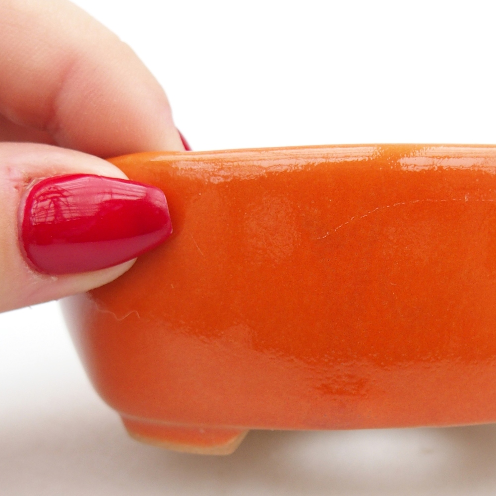 Kerámia bonsai tál 9,5 x 7,5 x 3,5 cm, narancssárga