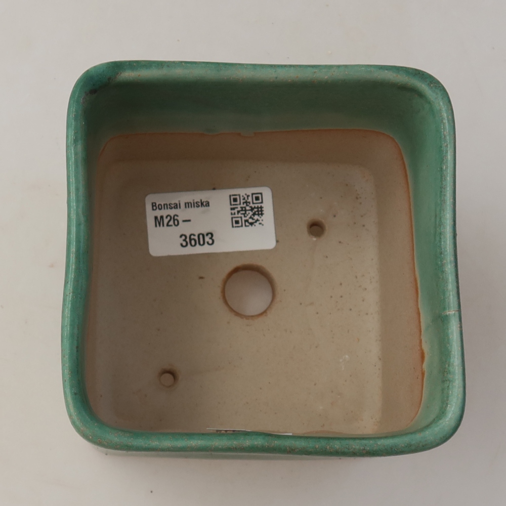 kerámia bonsai tál 10 x 10 x 8 cm, zöld