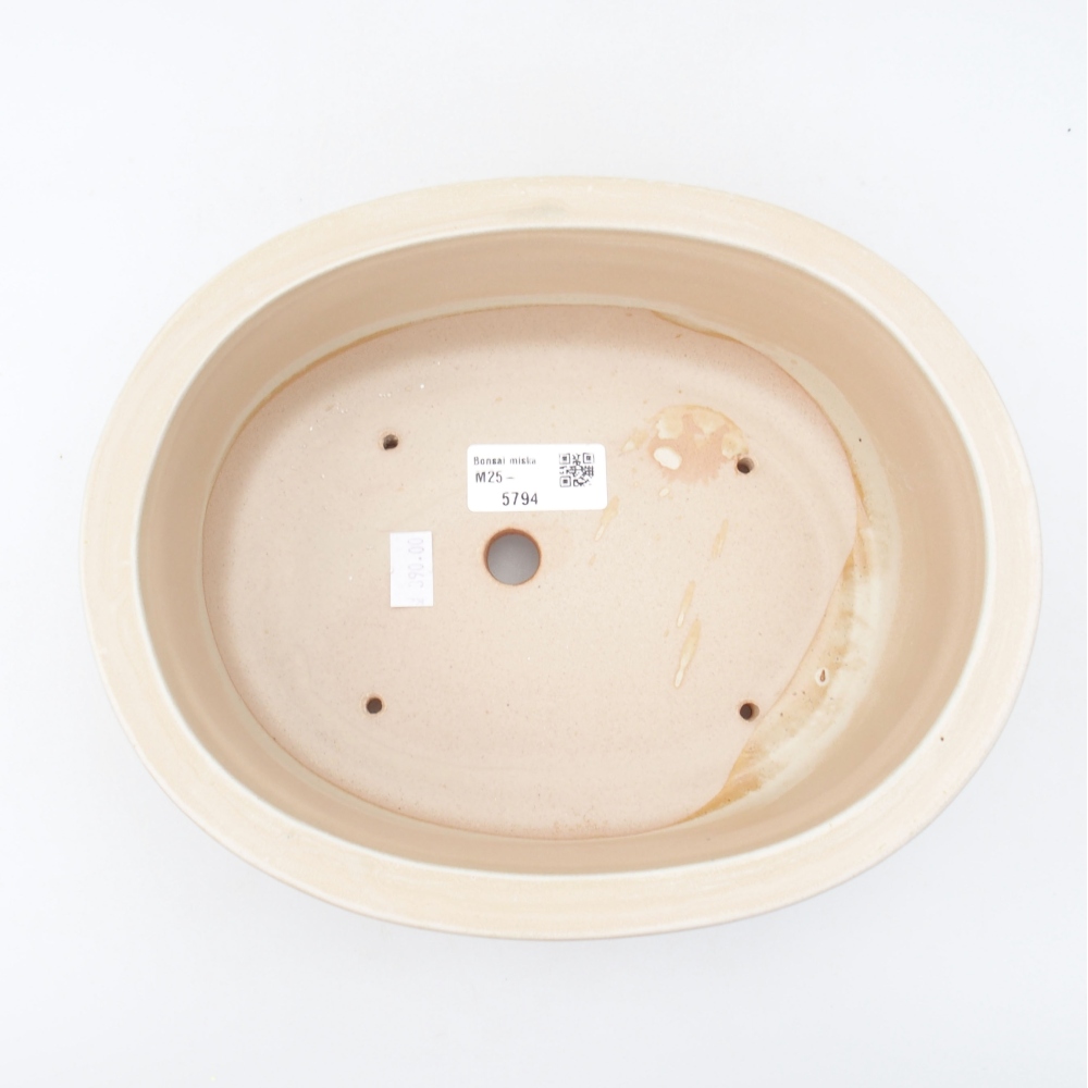 kerámia bonsai tál 23 x 19,5 x 7 cm, bézs színben